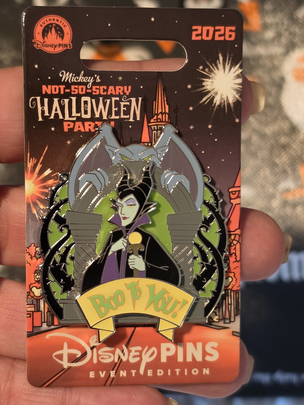 Disney Maleficent Halloween Party Pin — Green, Purple, Black, Yellow